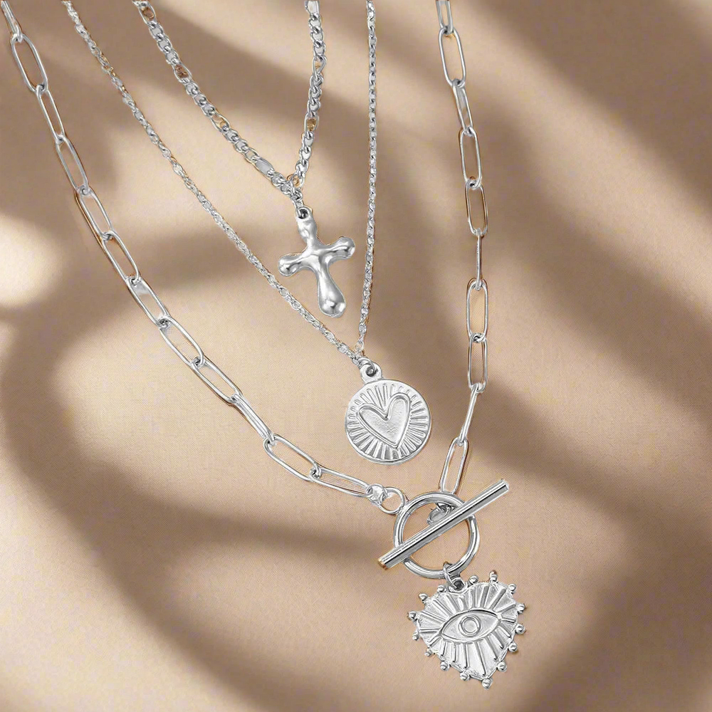 ELARA LAYERED HEART NECKLACES