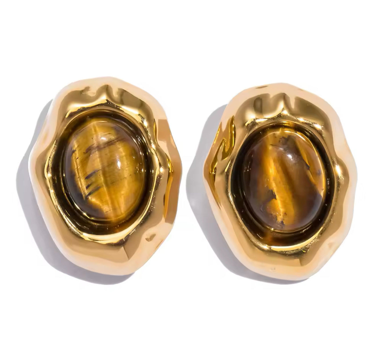 FALL BROWN STUD EARRINGS