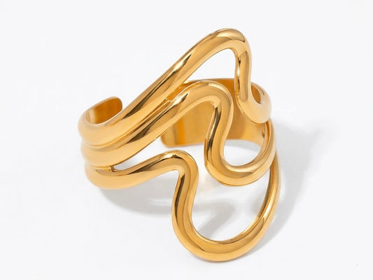 WAVIEE SWIRL OPEN RING
