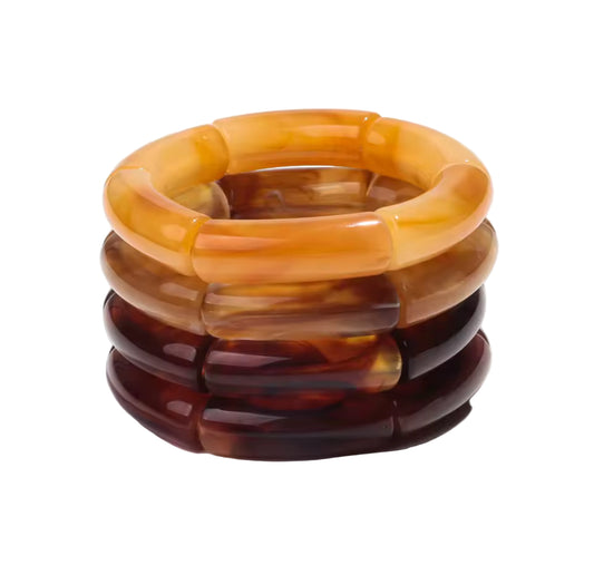 AMBER ACRYLIC BANGLE SET